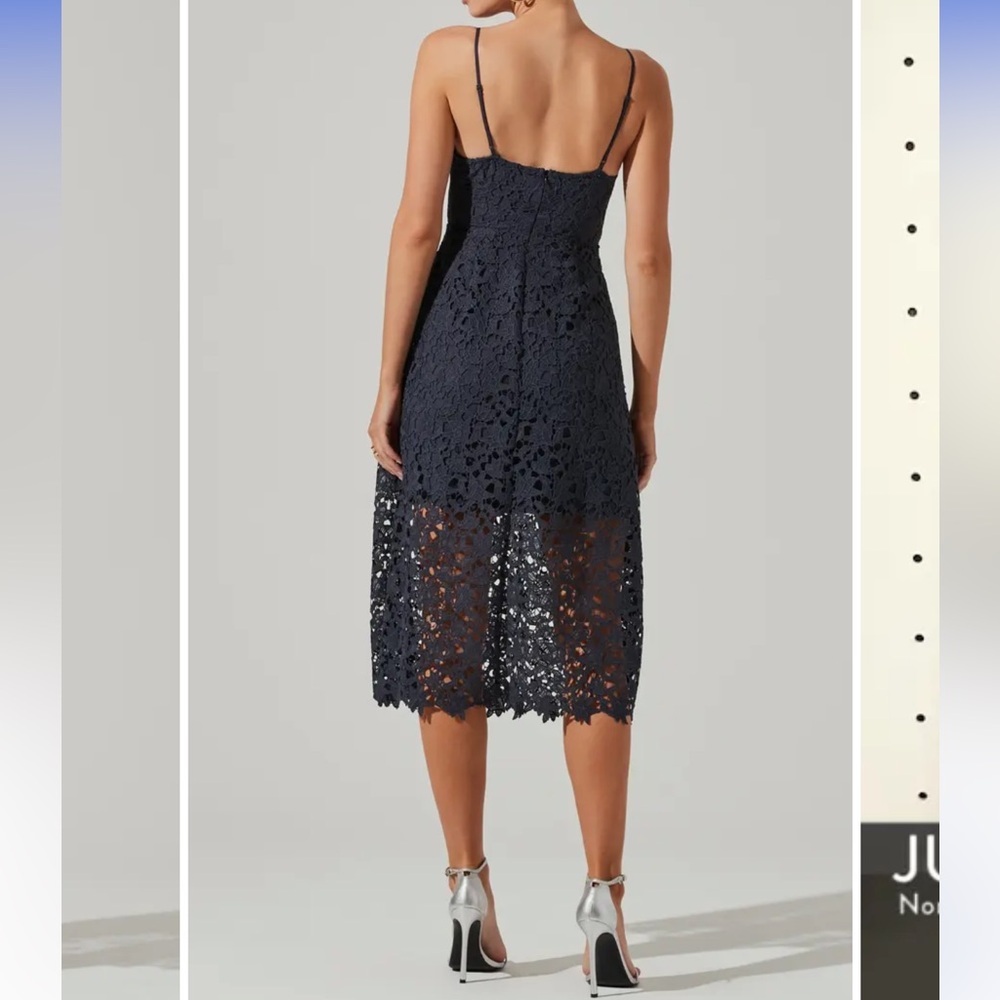 Astr the Label, Lace Navy Midi Dress